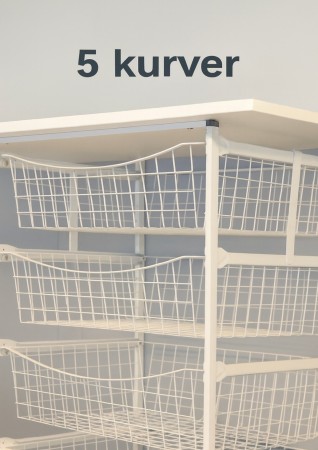 Trådkurv hvit 75x40x105cm