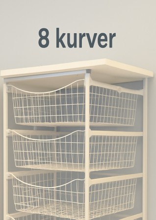 Trådkurv hvit 55x50x165cm