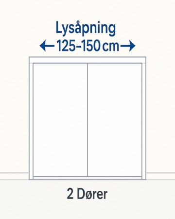 Bredde 125-150cm (2 Dører)