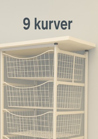 Trådkurv hvit 55x40x185cm