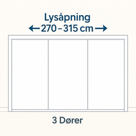 Bredde 270-315cm (3 dører)