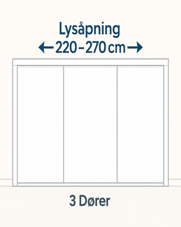 Bredde 220-270cm (3 dører)