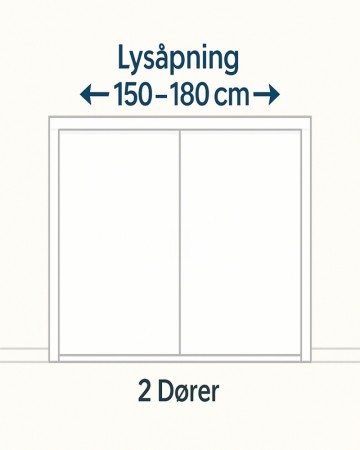 Bredde 150-180cm (2 Dører)