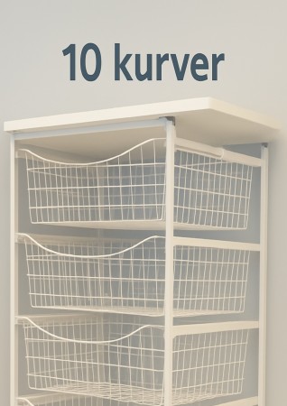 Trådkurv hvit 75x40x205cm