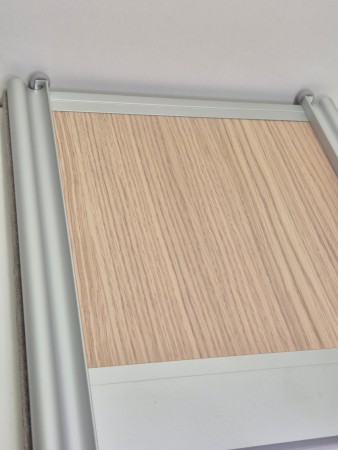 Lys eik med aluminium tykk profil 220-270cm 3 dører (pris pr dør)