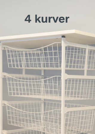 Trådkurv hvit 75x40x85cm